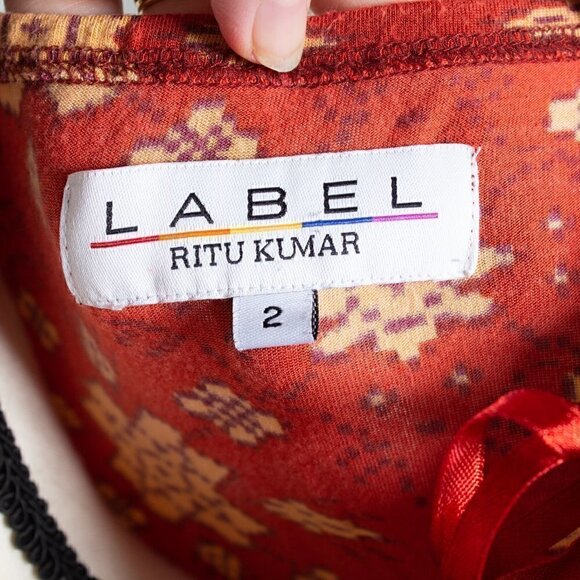 Label By Ritu Kumar Beaded Boho Dress Size 2 - Picture 5 of 6